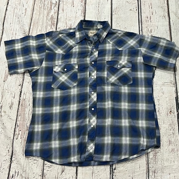 Western Plains Rockabilly Cowboy Pearl Snap Long Sleeve Shirt - Picture 1 of 5
